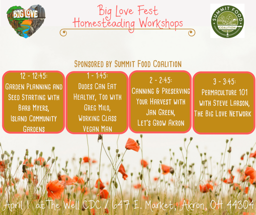 Homesteading Workshop Schedule