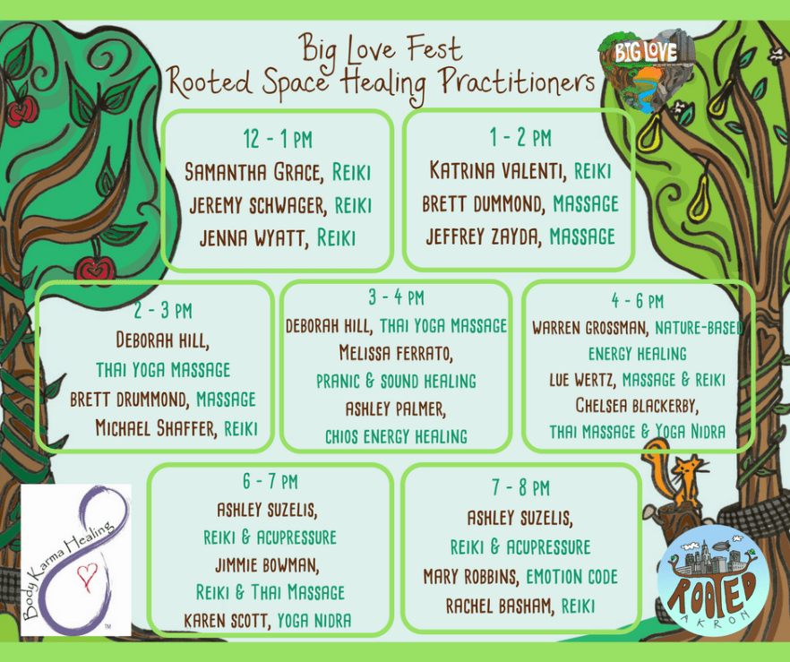 Rooted Space Healing Practitioner Schedule NEW